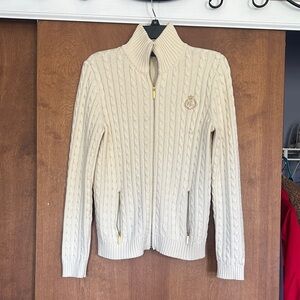 Ralph Lauren Beige Cable Knit Turtleneck Sweater